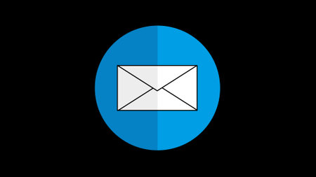 Message box icon on a black background.の写真素材