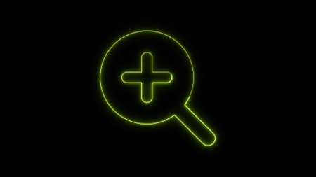 Plus icon on a black background.の写真素材