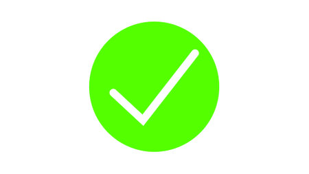 Simple green check mark on a white background.