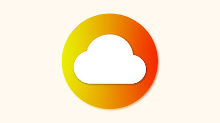 White cloud icon animated on gradient background.の写真素材
