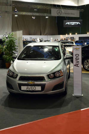 Bucharest, Romania, October 25, 2012 - Chevrolet Aveo presented at SAB 2012 auto showのeditorial素材