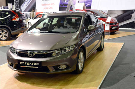 Bucharest, Romania, October 25, 2012 - New 2012 Honda Civic Sedan presented at SAB 2012 auto showのeditorial素材