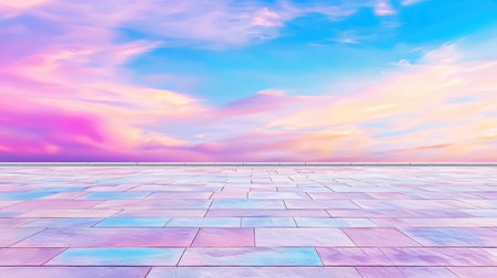 Artistic brush strokes on a massive public canvas wall with blank space nearbyの素材