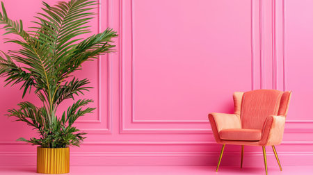 Abstract modern art display with bold color blocking and clean area for textの素材