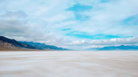Dust storm moving across horizon with minimalistic playa art, copy-readyの素材