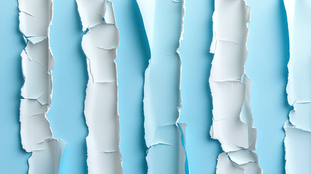 This image features a blue torn paper background showcasing varying layers and textures, ideal for creative projects, designs, and artistic expressions.の素材