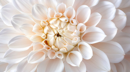 This image captures the intricate details of a soft white flower in close-up, showcasing delicate petals and natural textures for a serene atmosphere.の素材