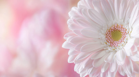 A stunning close-up image of a delicate pink flower set against a soft pink background, perfect for nature and floral design themes.の素材