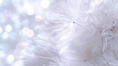 Explore the beauty of soft white textures featuring delicate feathers against a blurred background, creating a serene and peaceful ambiance perfect for artistic projects.の素材