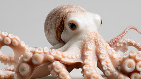 Explore the intricate details of an octopus, showcasing its unique textures and colors. This captivating marine creature exemplifies the beauty of ocean life.の素材