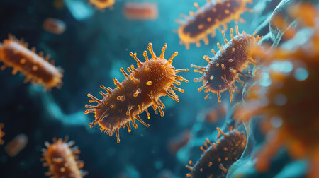 Surface with visible germs and large area for textの素材