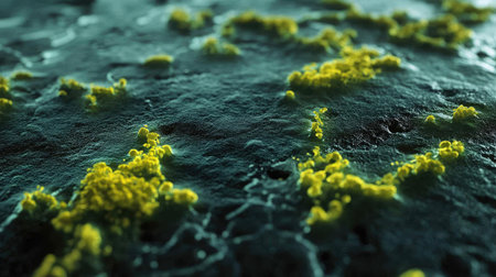 Surface contaminated with germs and ample room for warningsの素材