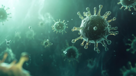 Surface with germs and ample text spaceの素材