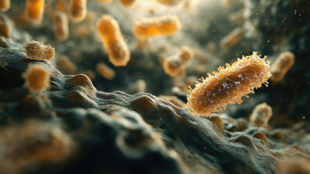 Surface contamination with bacteria and copy spaceの素材