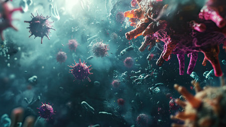 Surface with visible germs and large area for textの素材