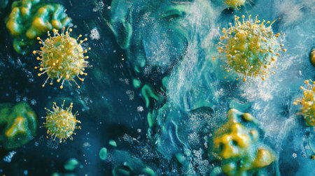 Surface with germs and visible copy areaの素材