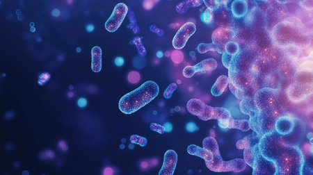 Vector graphic of bacteria with ample space for detailsの素材