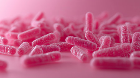 3D model of bacteria with clean background and copy spaceの素材