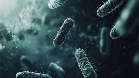 Bacteria on a clean surface with ample copy spaceの素材