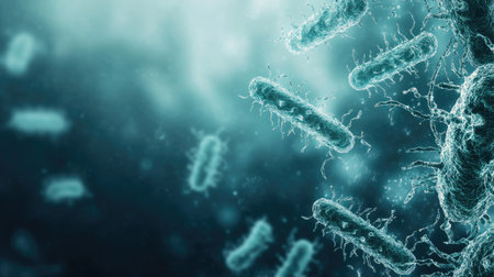 Bacteria on a transparent background with visible text spaceの素材