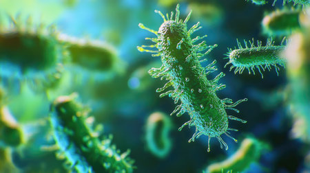 Close-up of germs with ample room for textの素材