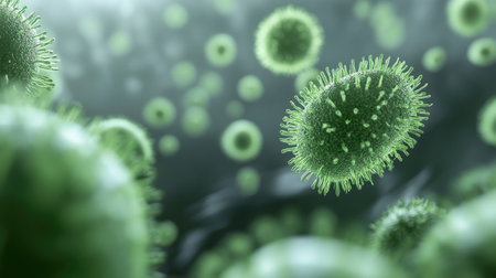 Close-up of germs with ample room for textの素材