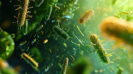 Close-up of germs with ample room for textの素材