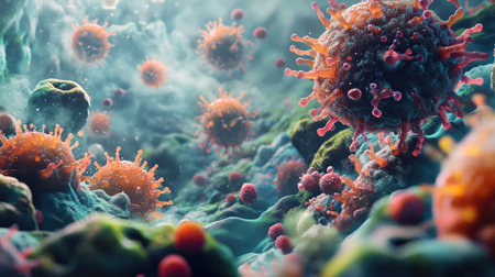 Digital depiction of pathogens with large copy areaの素材