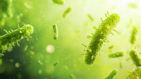 Germs on a clean background with large copy spaceの素材