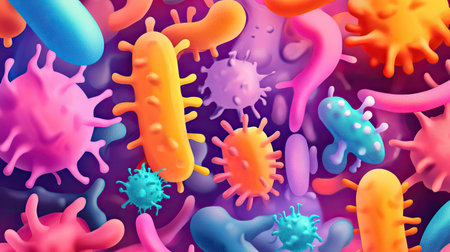 Illustration of germs with ample space for educational textの素材
