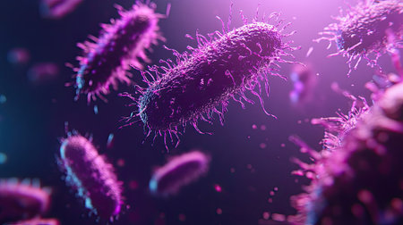 High-res image of bacteria with space for a messageの素材