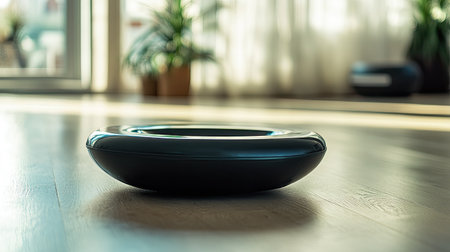 Twist plate on a bright, clean floor, with space for copy promoting core exercises and stability.の素材