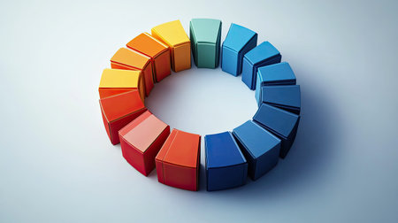 3D circular infographic of business cost categories, with space for copy.の素材