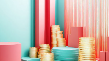 Abstract 3D structure showing cost management, with ample room for copy space.の素材