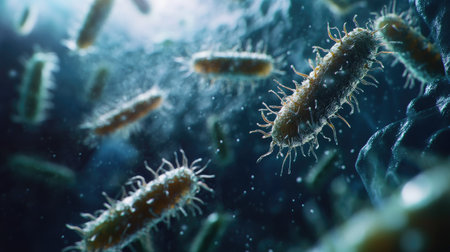 Close-up of germs with plenty of room for informationの素材