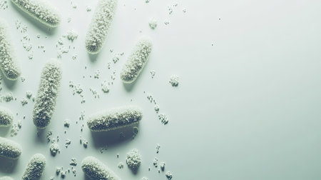 Bacteria on a clean surface with ample copy spaceの素材