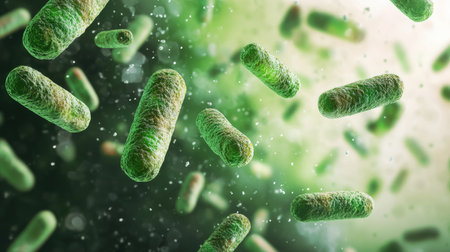 Bacteria on a transparent background with visible text spaceの素材