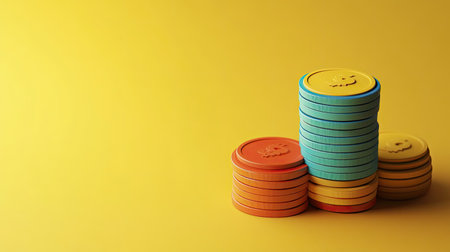 Circular 3D model of business cost breakdown, clean background with copy space.の素材