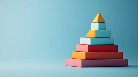 Business cost structure pyramid in 3D layers, with ample room for copy space.の素材