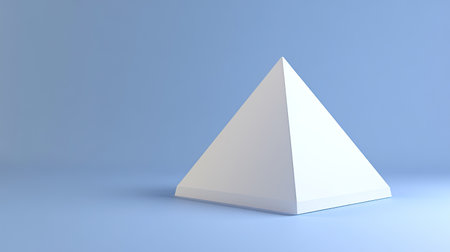 Pyramid-shaped 3D business cost model, with open space for copy, minimal backgroundの素材