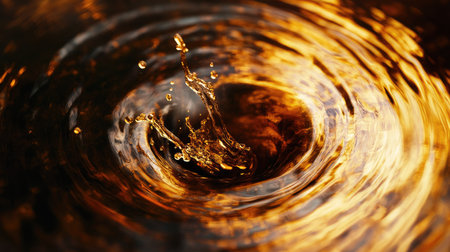 Close-up of crude oil swirling in a barrel, with copy space for energy-related messaging.の素材
