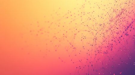 Abstract Indian digital network web on a gradient background, leaving space for tech belief copy.の素材