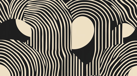 Minimalist abstract pattern with simple lines and geometric shapes in monochrome tones.の素材