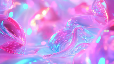 A vibrant abstract background featuring colorful bubbles and soft light effects. This serene and modern design creates an ethereal atmosphere perfect for artistic projects.の素材