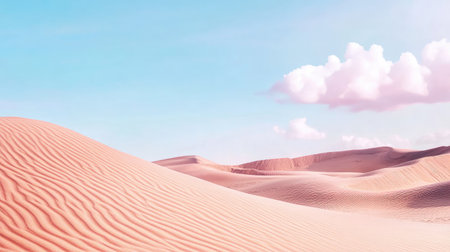Experience the tranquility of gentle sand dunes under a bright sky. This serene landscape captures the beauty of nature with soft textures and vibrant light.の素材