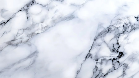 This elegant white marble texture features subtle gray veins, perfect for interior design projects, backgrounds, or artistic applications, conveying luxury and sophistication.の素材