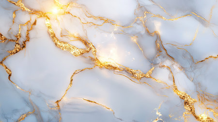 Discover a stunning white marble texture with gold veins for stylish backgrounds, ideal for elegant design projects, websites, and wallpapers.の素材