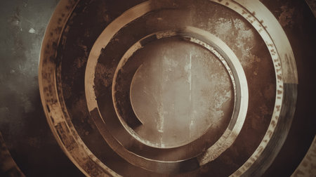 Explore an abstract circular design featuring textured layered patterns, offering a unique aesthetic suitable for modern art or wallpaper projects.の素材