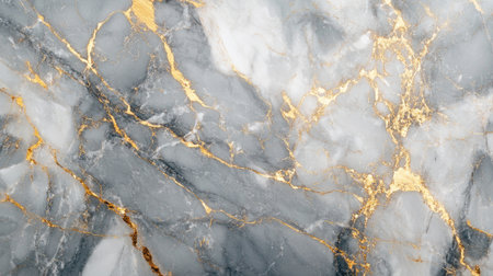 Stunning gray marble background featuring luxurious gold veins. Perfect for design projects, wallpaper, or upscale interiors, this texture adds elegance and sophistication.の素材