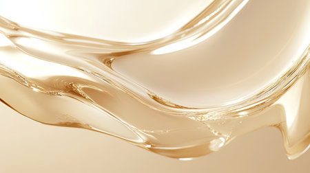 Clear, gel-like skincare serum texture, close-up showing light reflection and smoothness, with space for text, no peopleの素材
